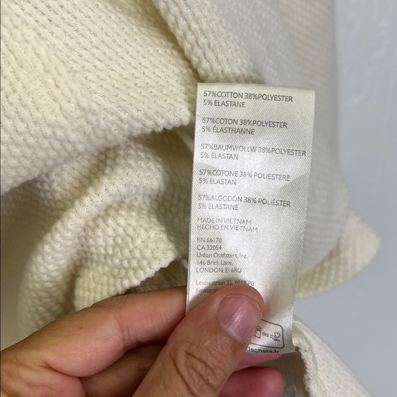 Free People - We The Free Made Of Dreams Ivory Thermal Half Button Blouse Large - Picture 12 of 13